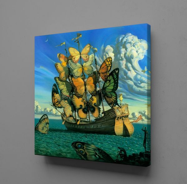 KELEBEKTEN GEMİ KANVAS TABLO