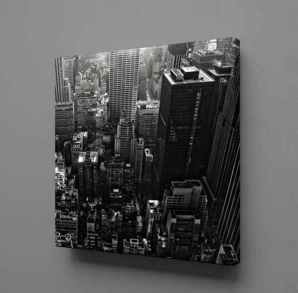 SİYAH YÜKSEK BİNALAR KANVAS TABLO