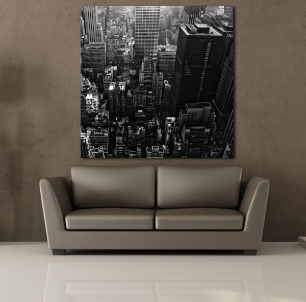 SİYAH YÜKSEK BİNALAR KANVAS TABLO