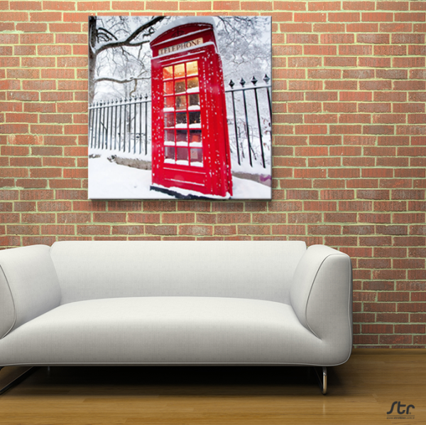 Kırmızı Telefon Kulübesi Kanvas Tablo
