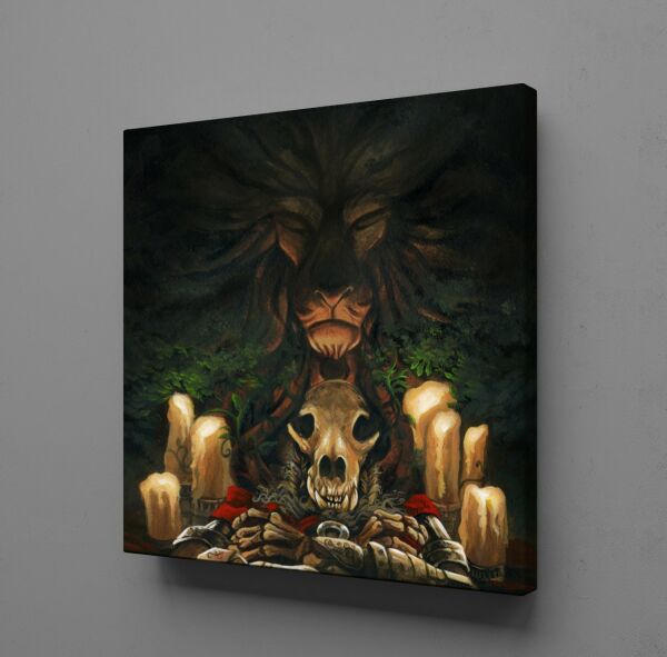 KURU KAFA ASLAN KANVAS TABLO