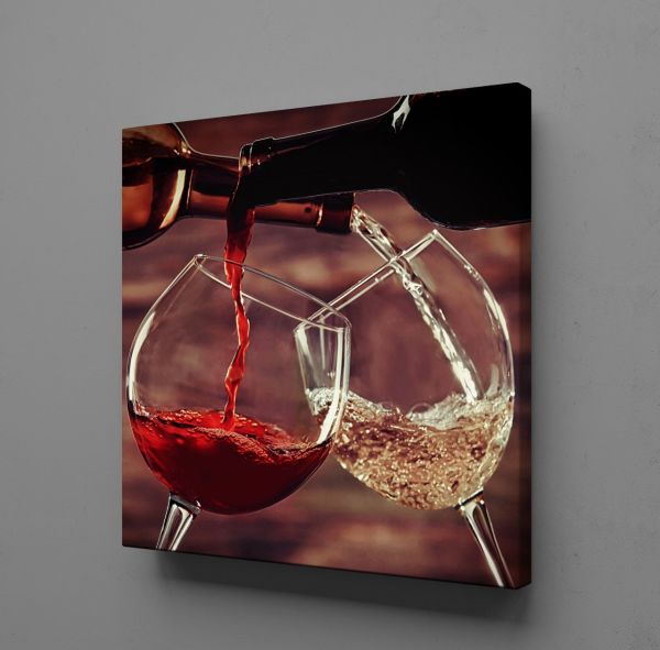 KIRMIZI BEYAZ ŞARAP KANVAS TABLO