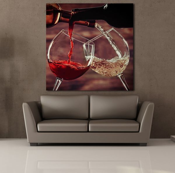 KIRMIZI BEYAZ ŞARAP KANVAS TABLO