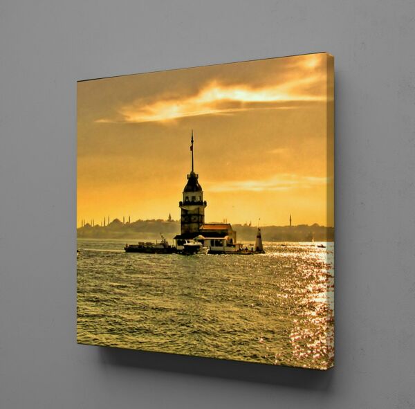 AKŞAM ÜSTÜ KIZ KULESİ MANZARASI KANVAS TABLO