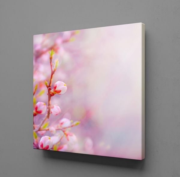 PEMBE ÇİÇEK KANVAS TABLO