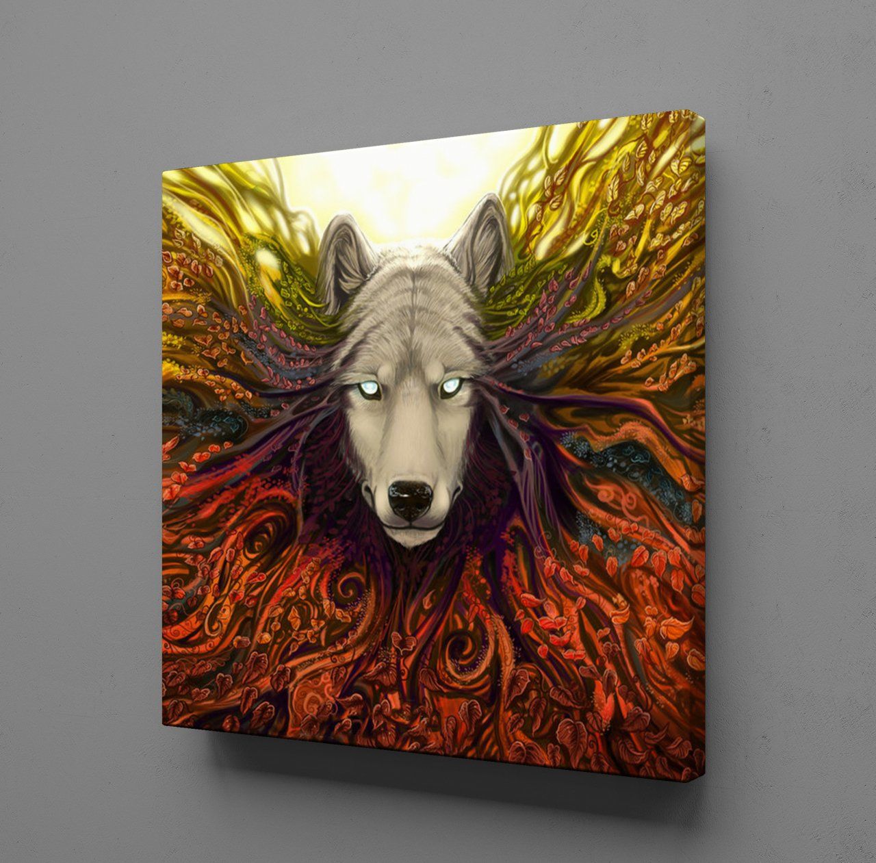 RENKLİ KURT KANVAS TABLO