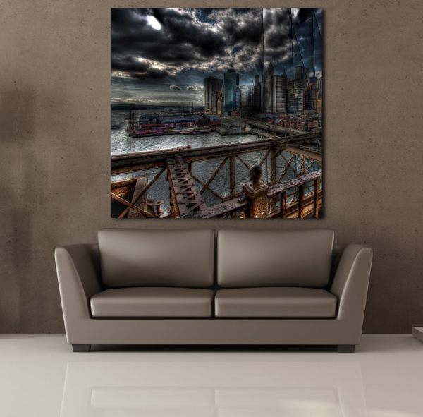 KARA BULUTLU ŞEHİR KANVAS TABLO