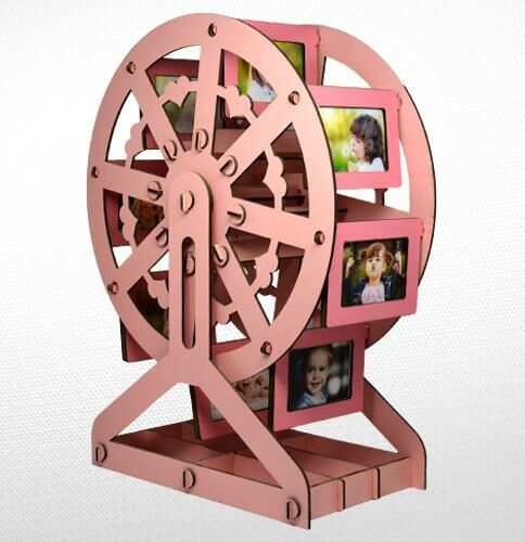 AHŞAP PEMBE RENK DEĞİRMEN RESİM ÇERÇEVE 41cm*30cm