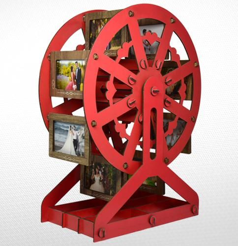 AHŞAP KIRMIZI RENK DEĞİRMEN RESİM ÇERÇEVE 41cm*30cm