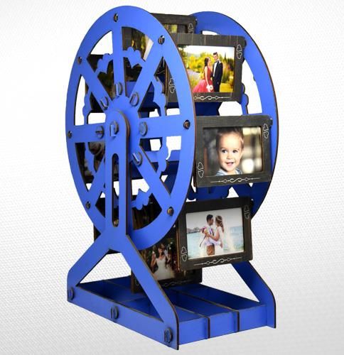 AHŞAP MAVİ RENK DEĞİRMEN RESİM ÇERÇEVE 41cm*30cm