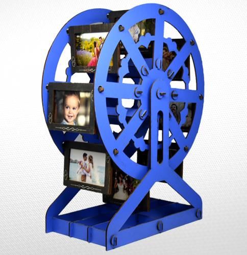 AHŞAP MAVİ RENK DEĞİRMEN RESİM ÇERÇEVE 41cm*30cm