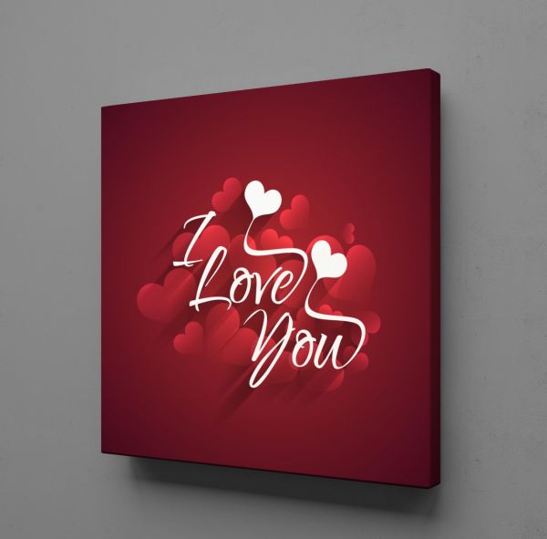 BEYAZ KIRMIZI KALPLER KANVAS TABLO