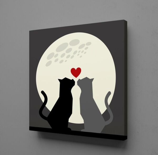 İKİ KEDİ KANVAS TABLO