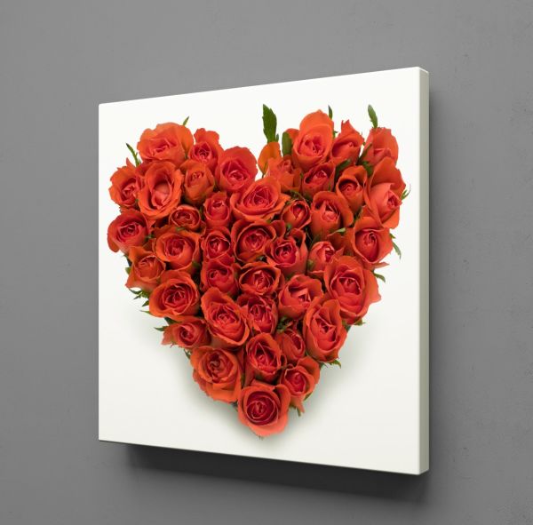 GÜLLERDEN KALP KANVAS TABLO