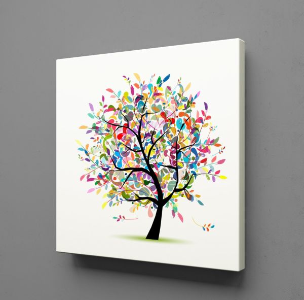 RENKLİ AĞAÇ KANVAS TABLO
