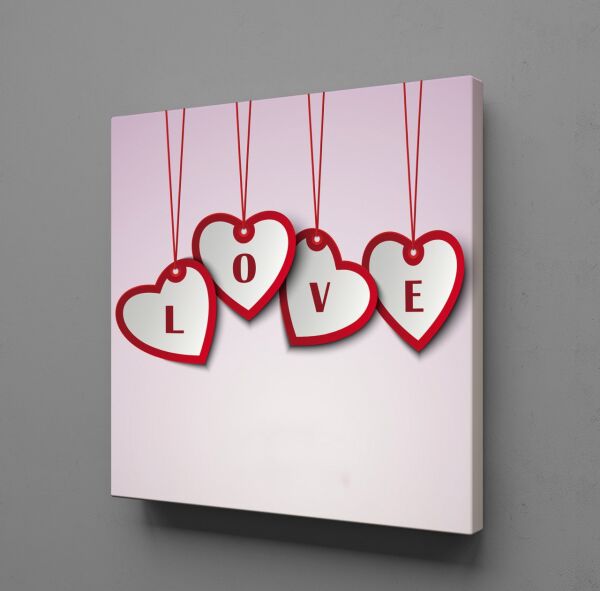 LOVE KALPLİ KANVAS TABLO