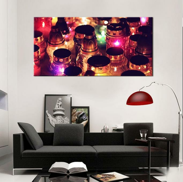 Kavanoz Işıklandırılmış Kanvas Tablo
