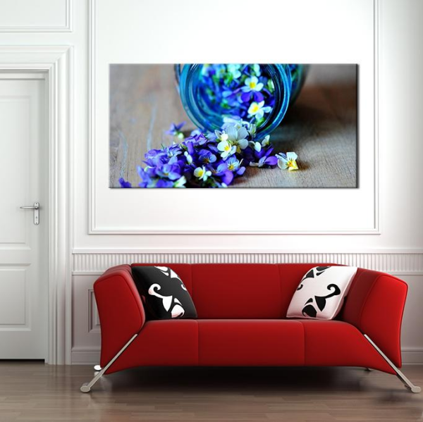 Kavanozdaki Çiçekler Kanvas Tablo