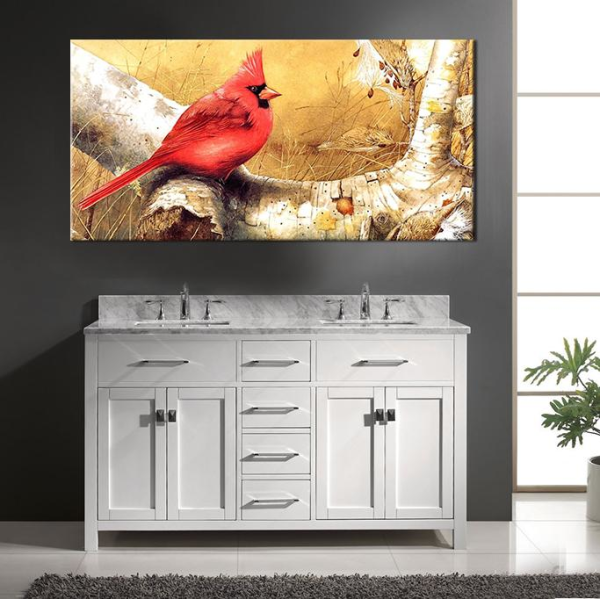 Kırmızı Kuş Kanvas Tablo