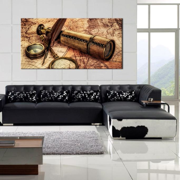 Papirüs Harita Kanvas Tablo