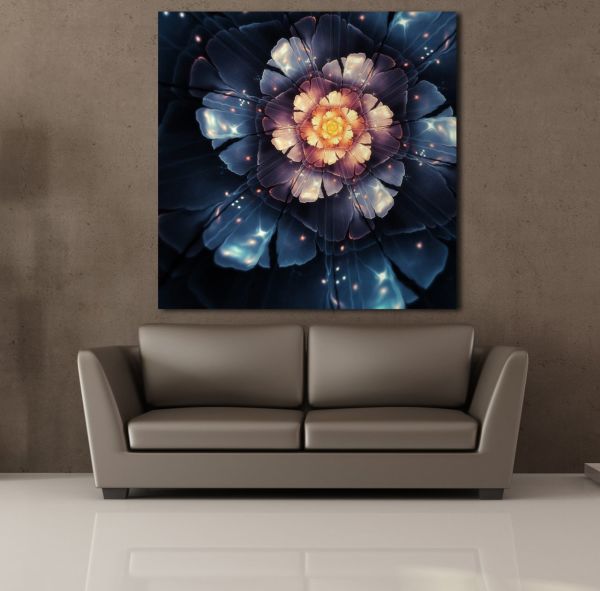 IŞILTILI ÇİÇEK KANVAS TABLO