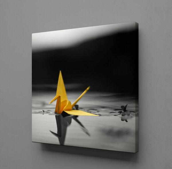 SARI SİYAH KANVAS TABLO