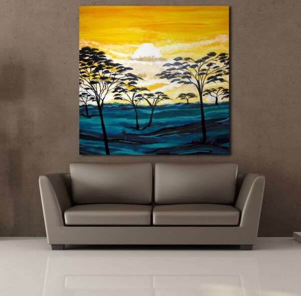 SİYAH AĞAÇLAR KANVAS TABLO