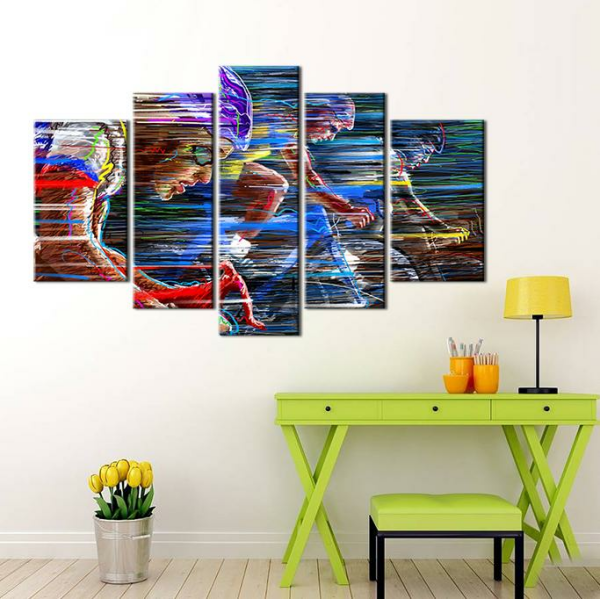 Bisikletçiler Kanvas Tablo