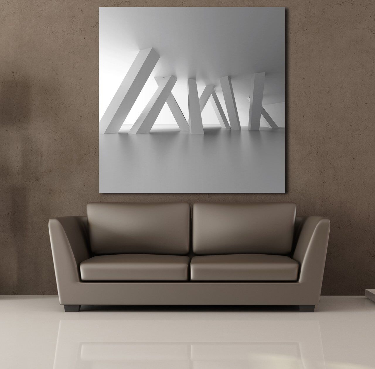 3 BOYUTLU SOYUT ÇUBUKLAR KANVAS TABLO