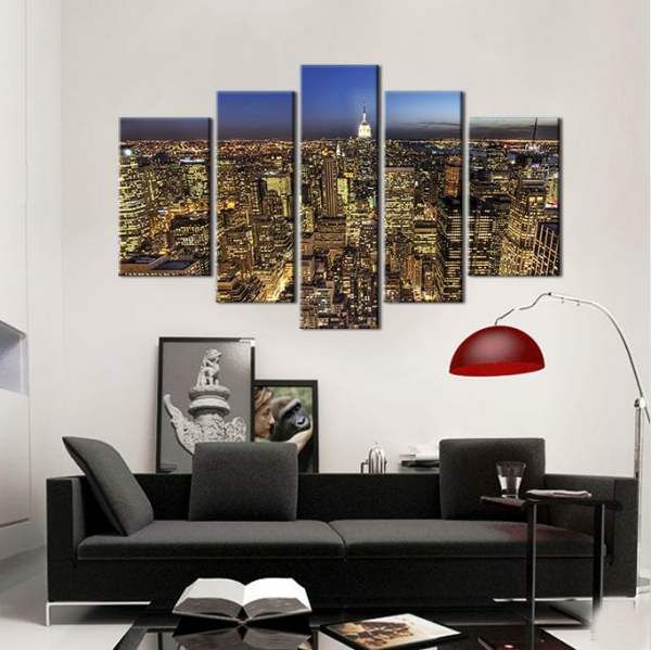 Gece Şehir Manzarası Kanvas Tablo