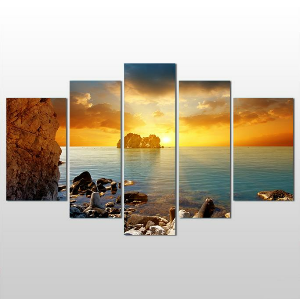 Kayalar Gün Batımı  Kanvas Tablo