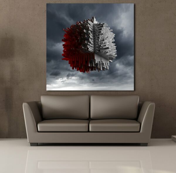 KIRMIZI BEYAZ KANVAS TABLO